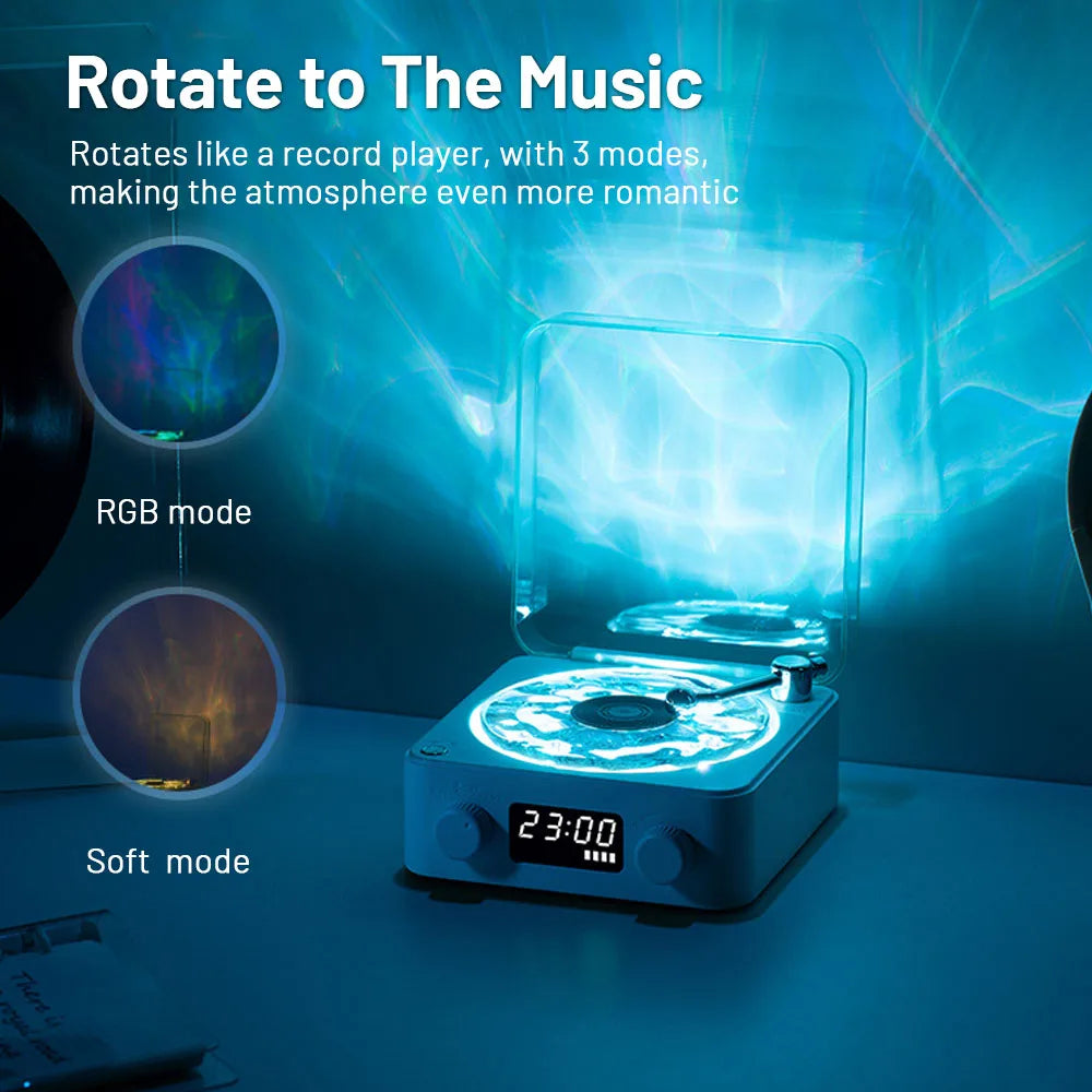 Portable Vintage Mini Retro White Noise Bluetooth Speaker Subwoofer With RGB Light Support TF Card