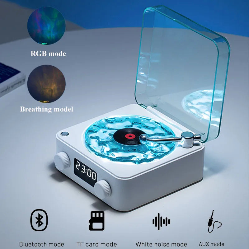 Portable Vintage Mini Retro White Noise Bluetooth Speaker Subwoofer With RGB Light Support TF Card